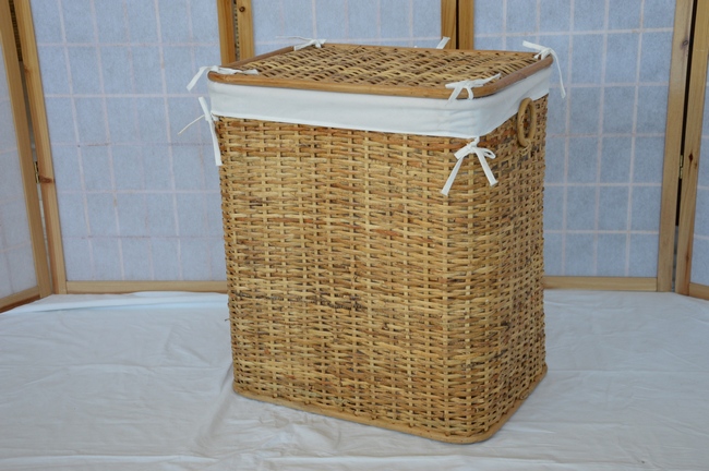 26-0002/1 BAULE PORTA BIANCHERIA RATTAN VIMINI CM 60X33X34 H